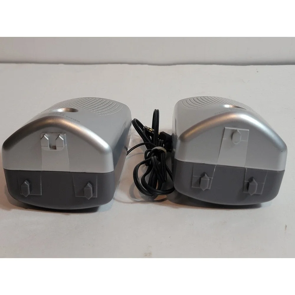 Sony Cd Cassette SRS-P7 Stereo Speakers System Wired Gray Mini Walkman Works